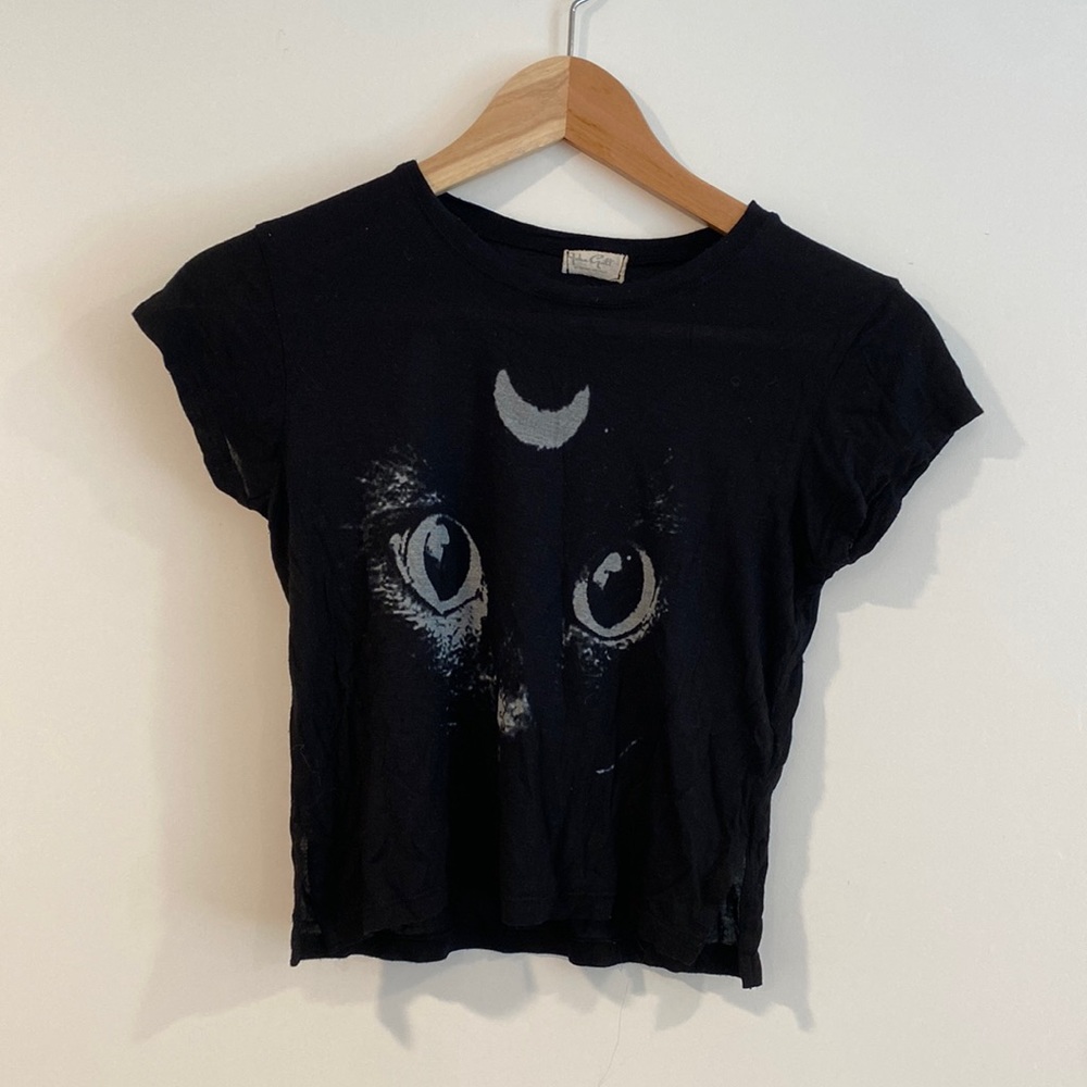 ‼️SOLD Brandy Melville John Galt Luna Cat crop top black
